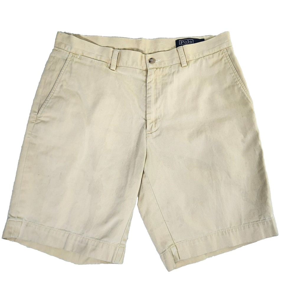 Polo Ralph Lauren Classic Fit 9" Shorts Men's 33 Light Yellow Cotton Chino - Picture 1 of 12